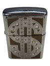 Vintage ZIPPO "$" Lighter DOLLAR SIGN $ SWAROVSKI CRYSTAL F-05