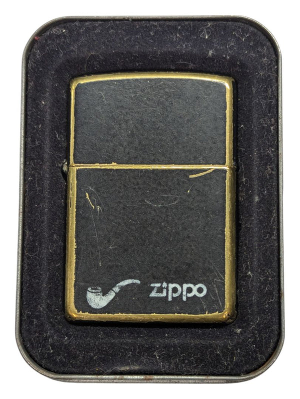 Vintage ZIPPO "Pipe" Lighter Black Niagara Falls, A-XII, W/Box