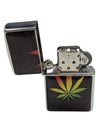 Vintage Silver Toned Lighter Rasta Cannabis