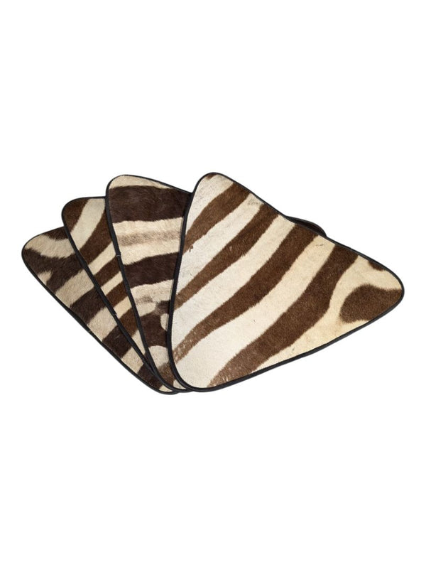 Real Zebra Fur Seat Covers, Set of 4