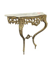 Ornate Marble Top Gold Coloured Wall Mount Console Table