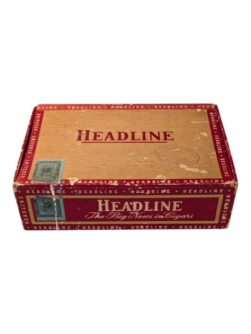 Vintage 6¢ Headline Cigar Box