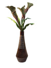 Wooden Vase with Lilies