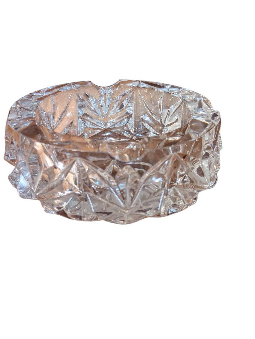 Crystal Dish with Flower Design