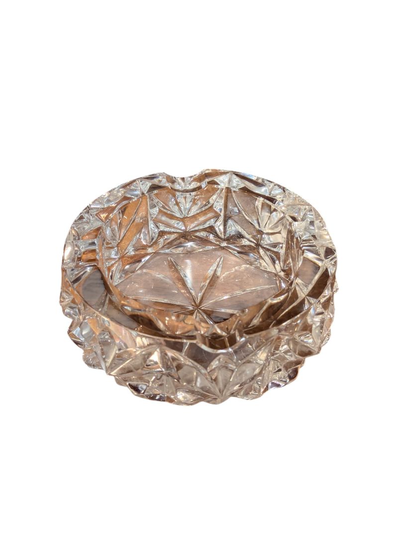 Crystal Dish with Flower Design