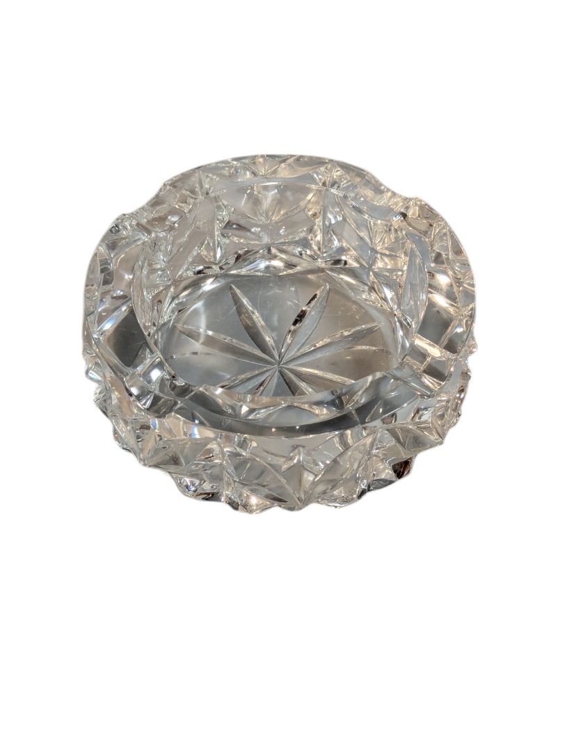 Crystal Dish with Flower Design
