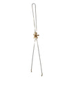 Neck tie style necklace with flower