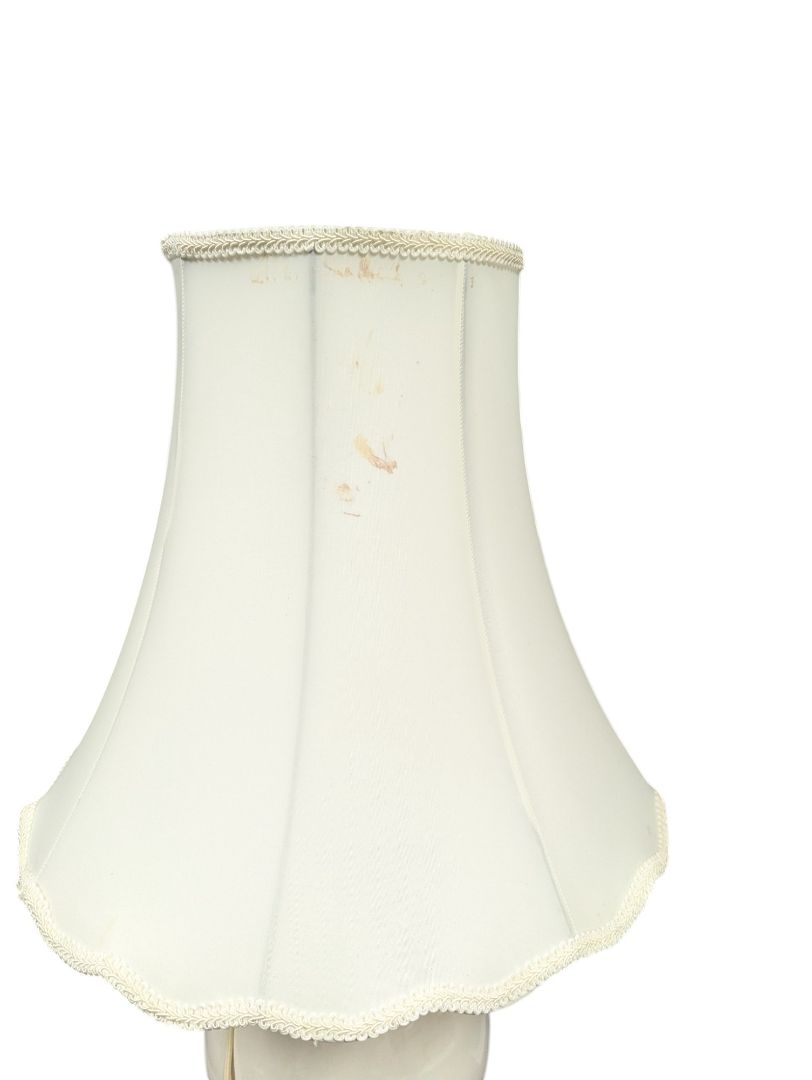 Tall White Lamp with Tulip Shaped Shade