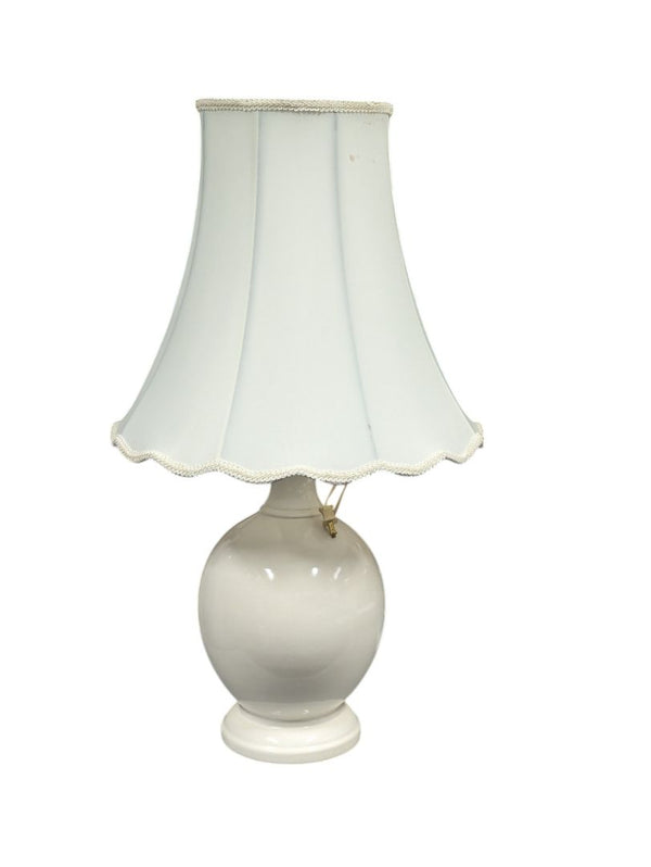 Tall White Lamp with Tulip Shaped Shade