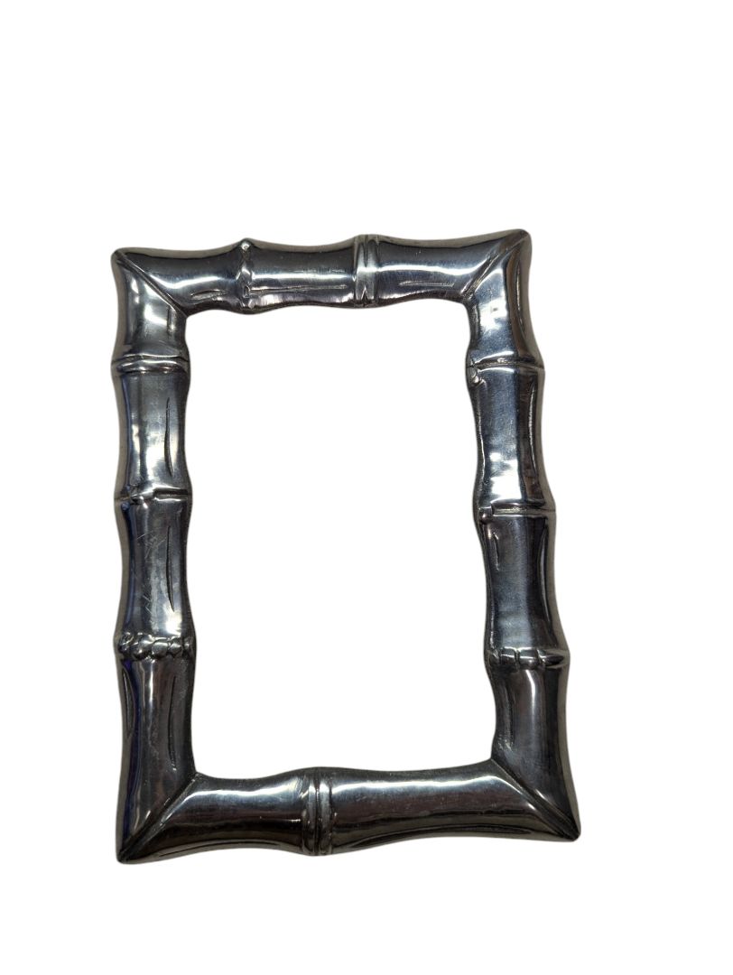 Silver Tone Bamboo Patterned Picture Frame