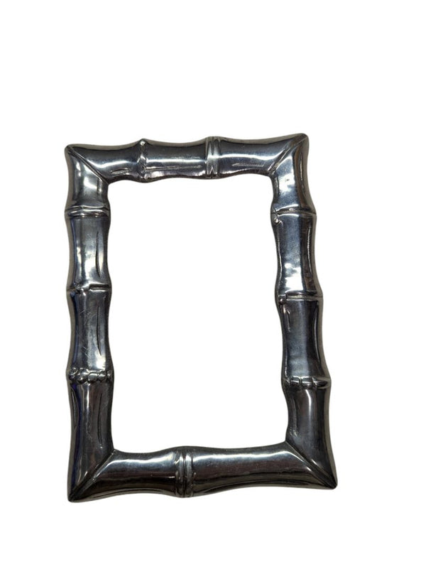 Silver Tone Bamboo Patterned Picture Frame