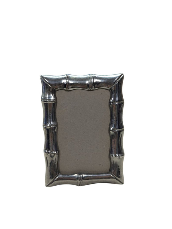 Silver Tone Bamboo Patterned Picture Frame