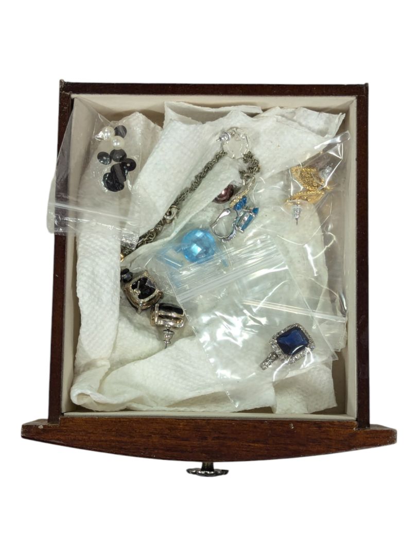 Vintage Jewlery Box with Drawers and Frosted Doors