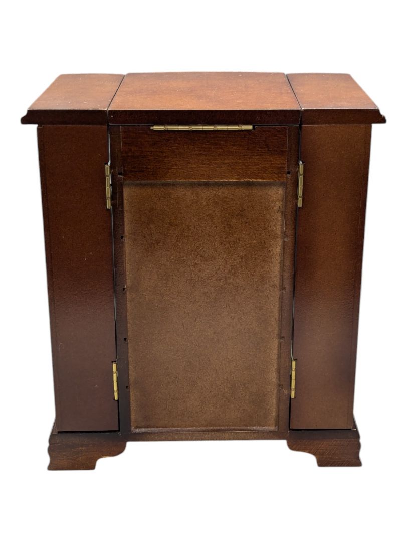 Vintage Jewlery Box with Drawers and Frosted Doors