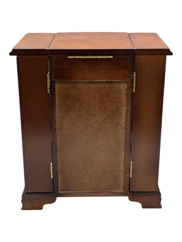 Vintage Jewlery Box with Drawers and Frosted Doors