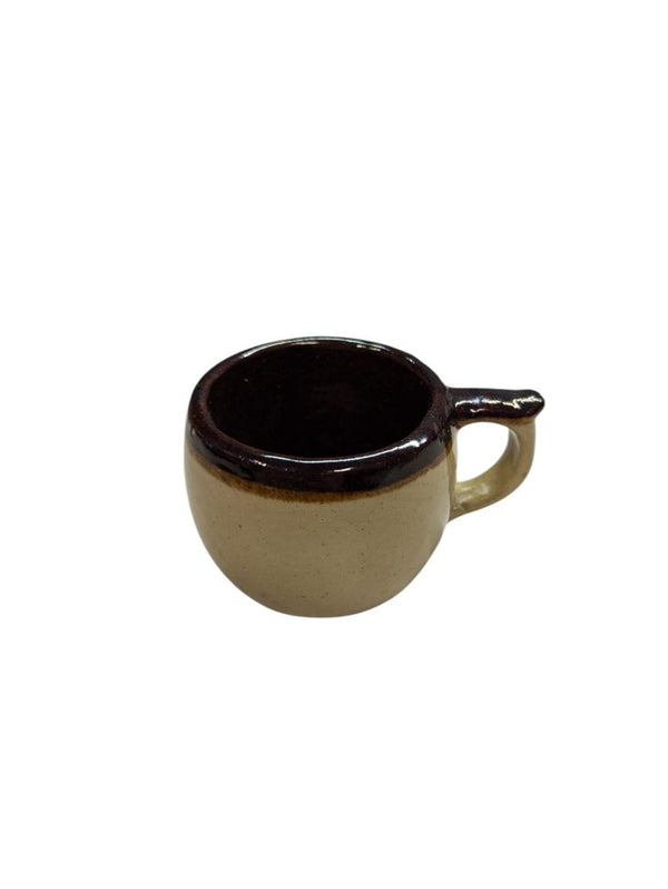 Cream and Brown Pottery Mug