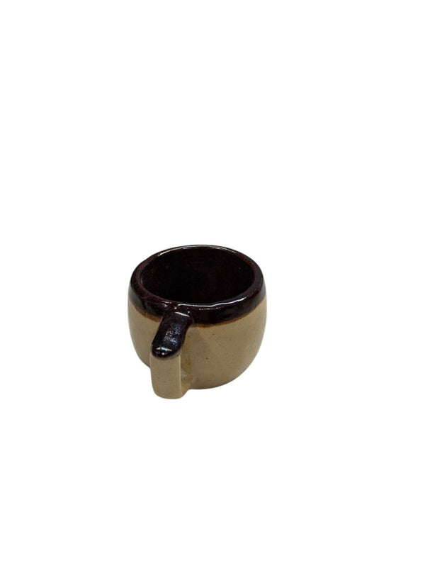 Cream and Brown Pottery Mug