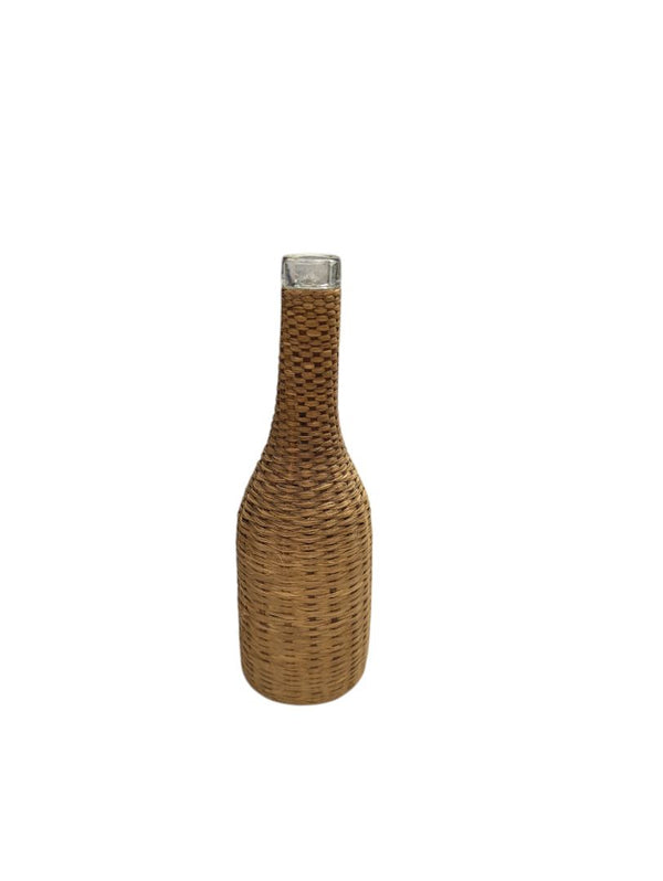 Wicker Wrapped Glass Bottle