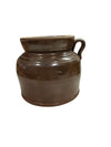 Brown Stoneware Pot with Handle