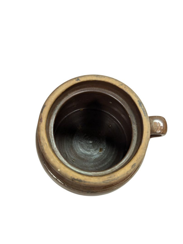 Brown Stoneware Pot with Handle