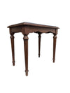 Small Wooden Bench with Blue Cushion