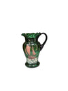 Green Glass Pitcher with Ship Decoration