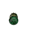 Green Glass Pitcher with Ship Decoration