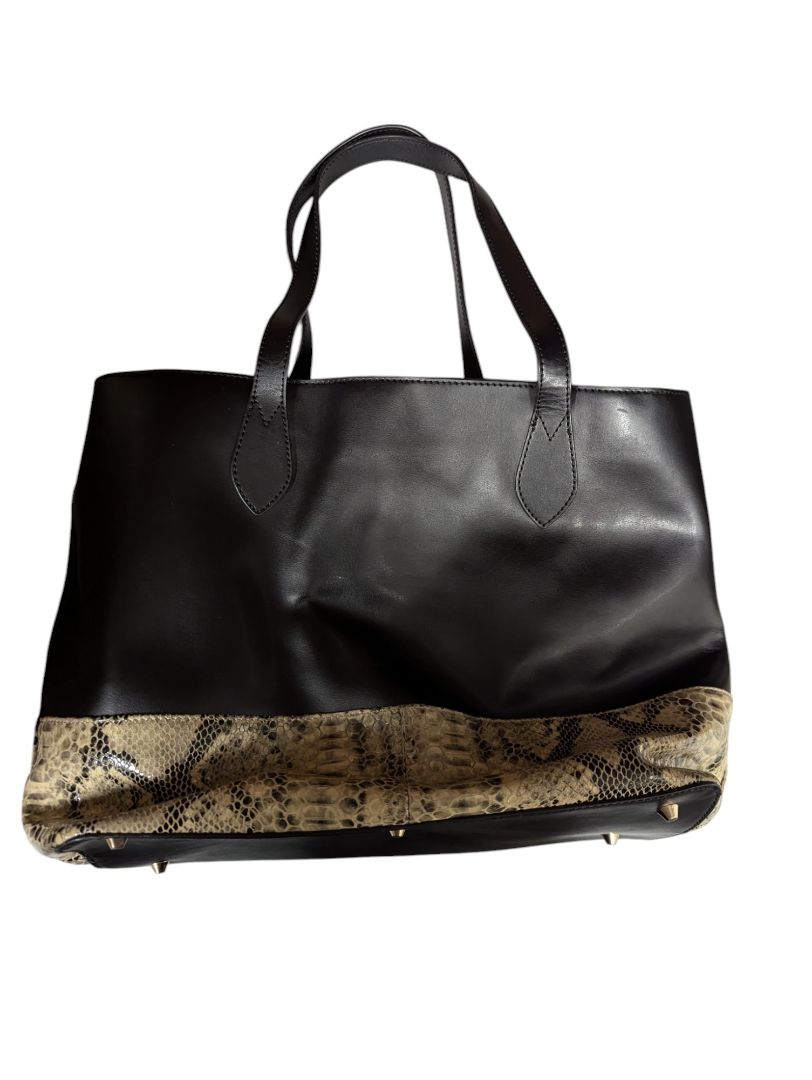 Daniel Large Leather Tote With Reptile Snake Band