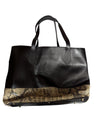 Daniel Large Leather Tote With Reptile Snake Band
