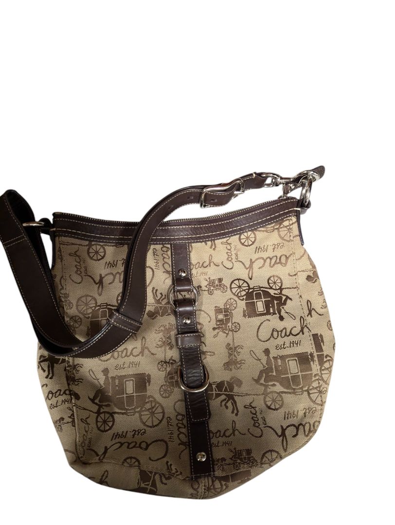 Coach Horse and Carriage Brown Shoulder Bag