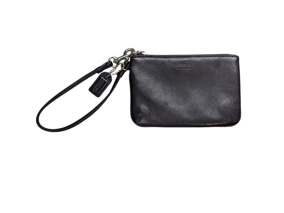 Coach Wallet Black Leather Wristlet
