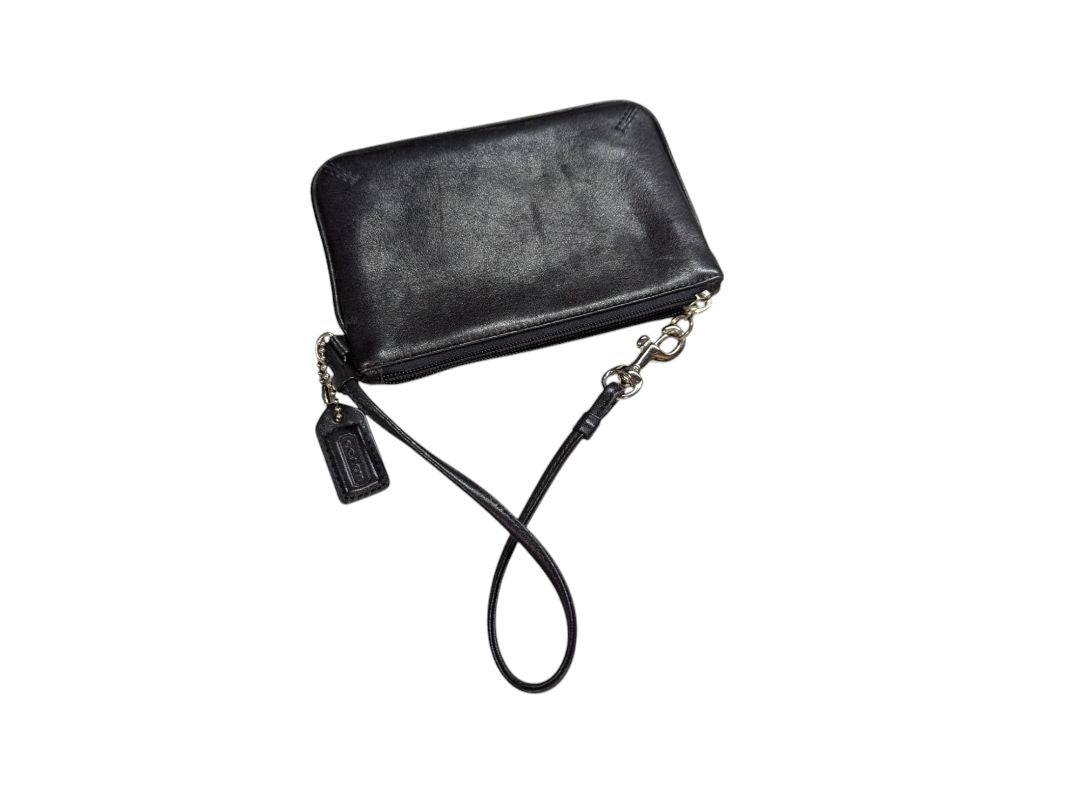 Coach Wallet Black Leather Wristlet