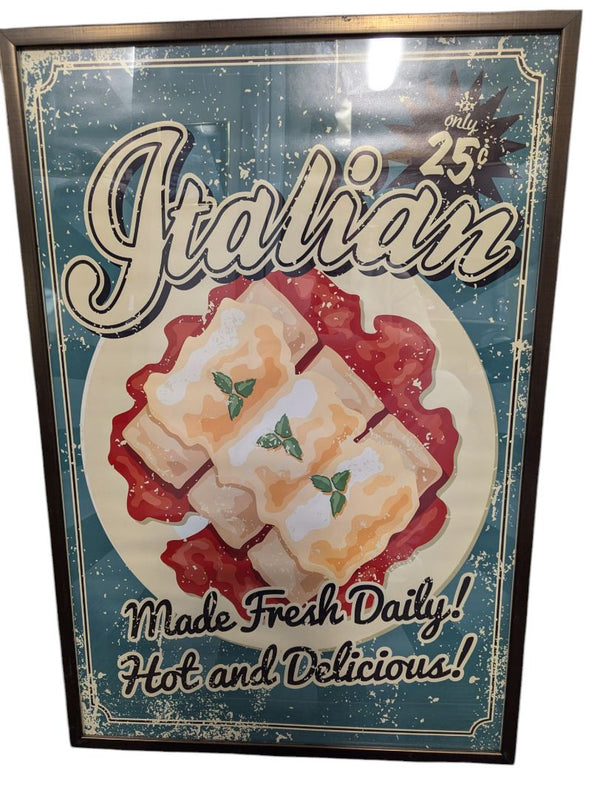 Framed "Italian Made Fresh Daily!" Poster 25" x 37"