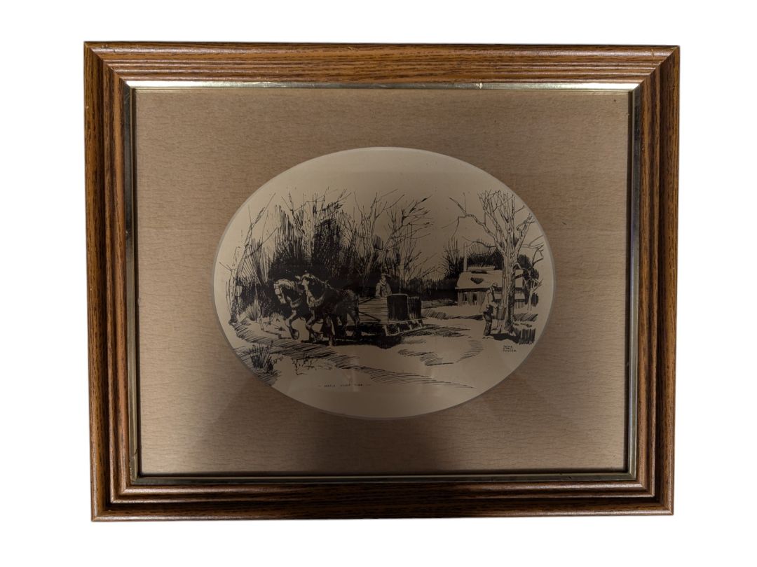 Painting of Horse Drawn Sleigh in Winter 13