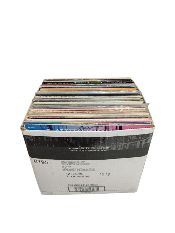 Box of Assorted Folk Records LP