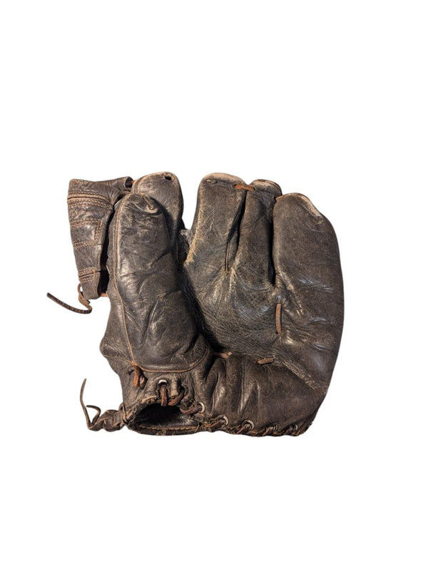 Antique Leather Baseball Glove (Dark Brown)