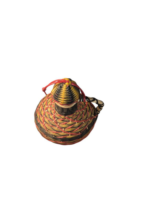 Glass Decanter Covered with Multicoloured Weaving