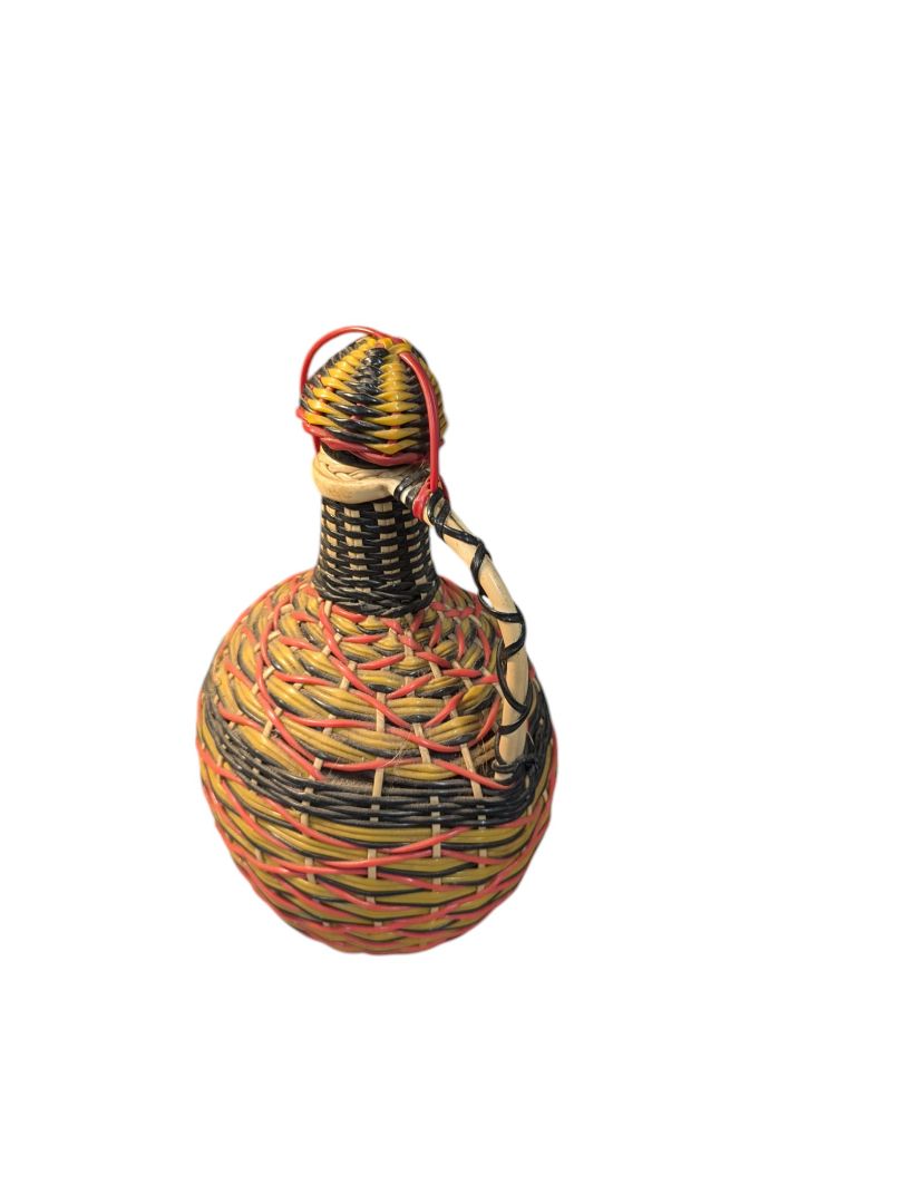 Glass Decanter Covered with Multicoloured Weaving