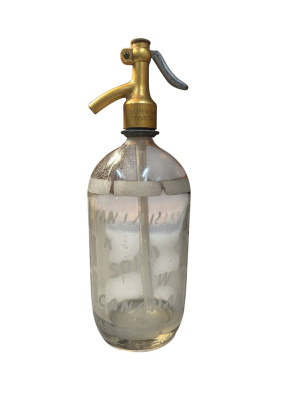 Glass Vintage Seltzers Soda Bottle Yellow