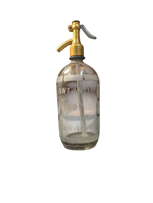 Glass Vintage Seltzers Soda Bottle Yellow