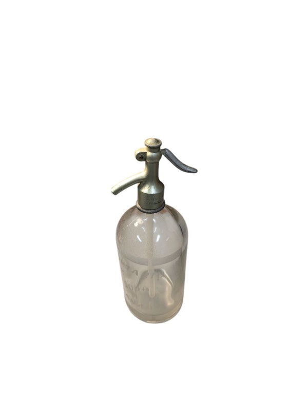 Glass Vintage Seltzers Soda Bottle Silver