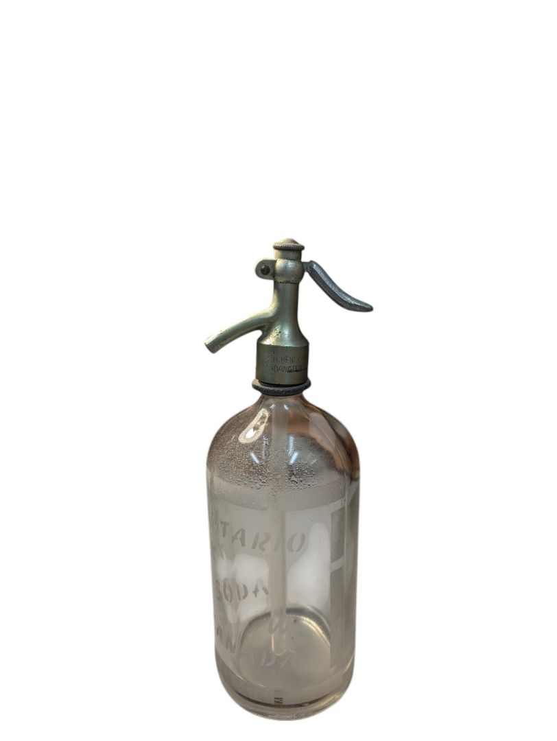 Glass Vintage Seltzers Soda Bottle Silver