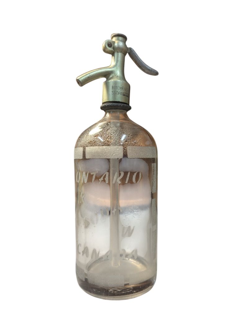 Glass Vintage Seltzers Soda Bottle Silver