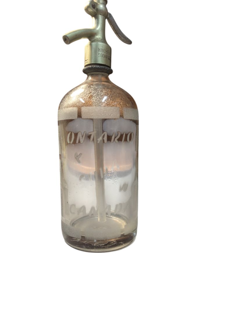 Glass Vintage Seltzers Soda Bottle Silver