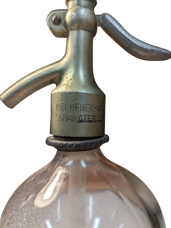 Glass Vintage Seltzers Soda Bottle Silver