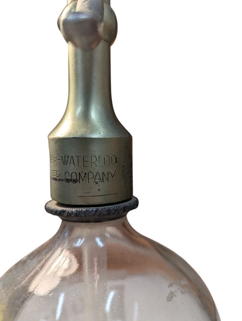 Glass Vintage Seltzers Soda Bottle Silver