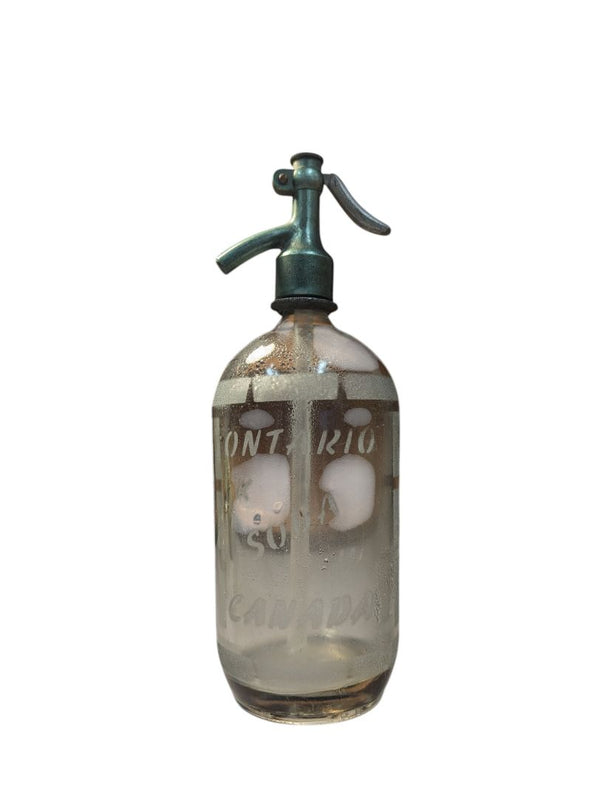 Glass Vintage Seltzers Soda Bottle Green