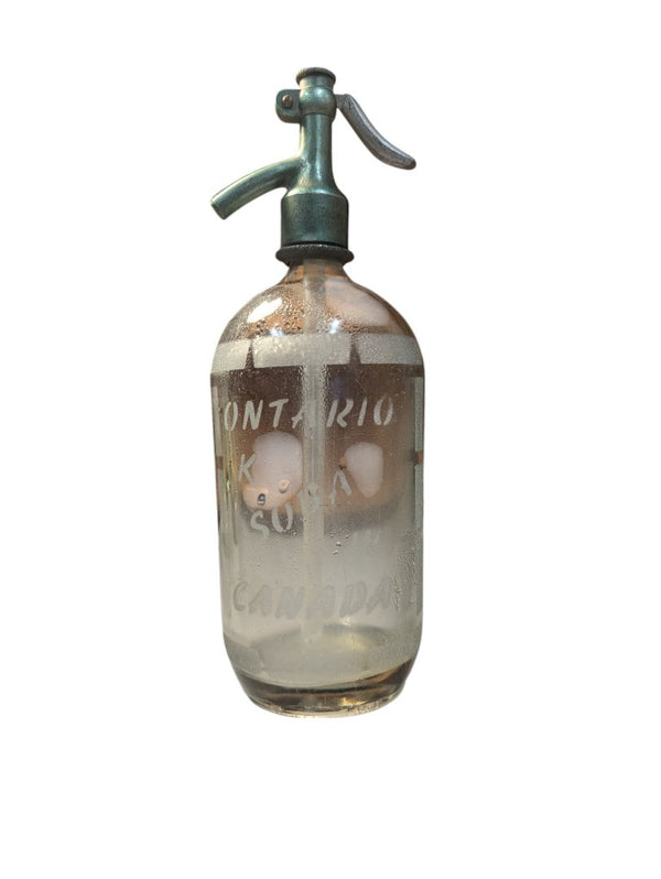 Glass Vintage Seltzers Soda Bottle Green