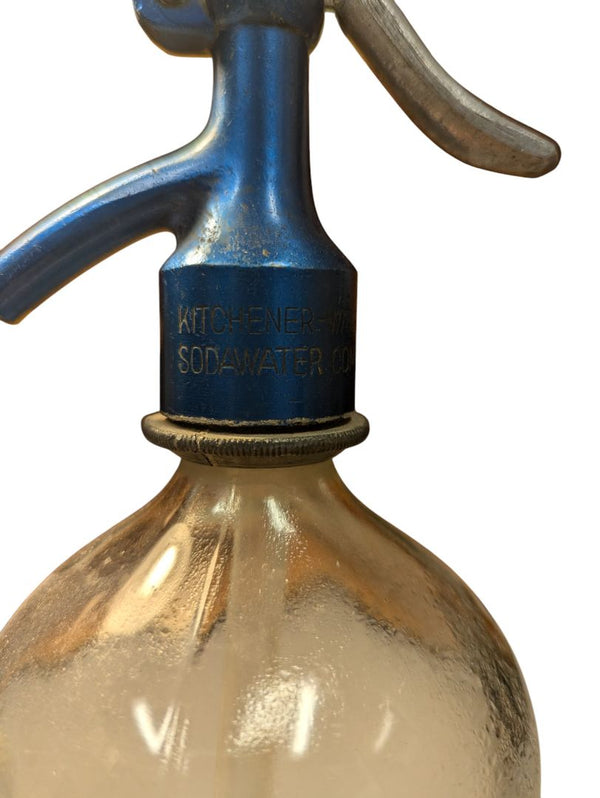 Glass Vintage Seltzers Soda Bottle Blue