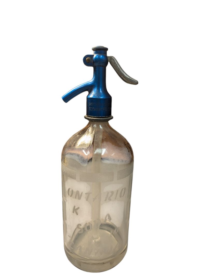 Glass Vintage Seltzers Soda Bottle Blue